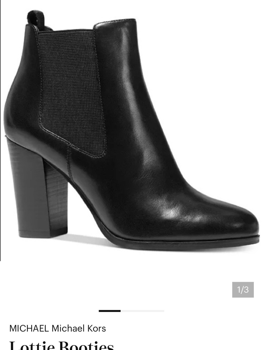 Michael Kors Black Leather Chelsea Block Heel Booties